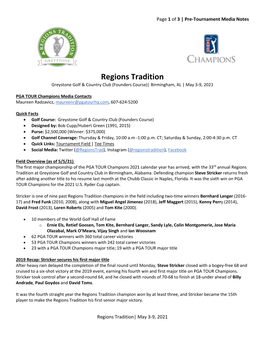 Regions Tradition Greystone Golf & Country Club (Founders Course)| Birmingham, AL | May 3-9, 2021