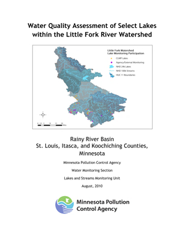 Water Quality Assessment of Select Lakes Within the Little Fork River Watershed