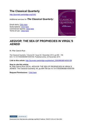 The Sea of Prophecies in Virgil's Aeneid