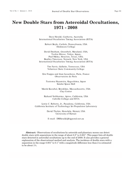 New Double Stars from Asteroidal Occultations, 1971 - 2008