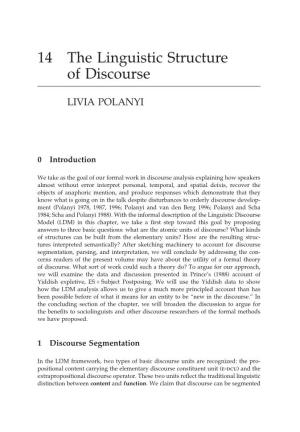 14 the Linguistic Structure of Discourse