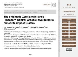 Zerelia Twin-Lakes Please Refer to the Correspondingthe Cryosphere ﬁnal Paper in SE If Available