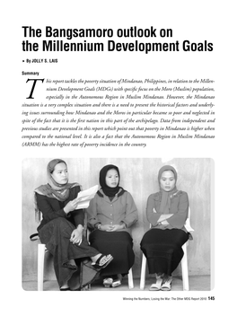 The Bangsamoro Outlook on the Millennium Development Goals