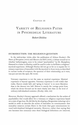 Variety of Religious Paths in Psychedelic Literature