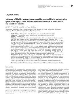 Original Article Influence of Bladder Management on Epididymo-Orchitis