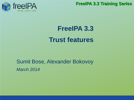 Freeipa 3.3 Trust Features
