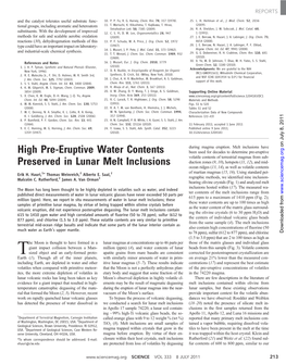 High Pre-Eruptive Water Contents Preserved in Lunar Melt Inclusions