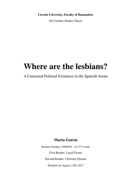 Where Are the Lesbians? a Contested Political Existence in the Spanish Arena