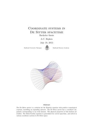 Coordinate Systems in De Sitter Spacetime Bachelor Thesis A.C