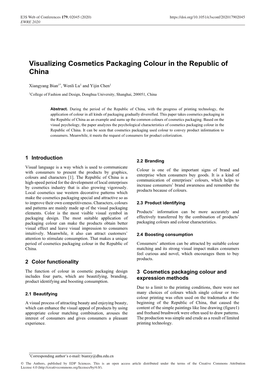 Visualizing Cosmetics Packaging Colour in the Republic of China