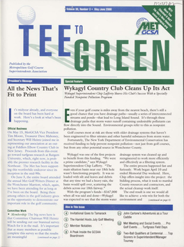 Wykagyl Country Club Cleans up Its Act All the News That's Fit to Print