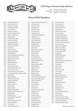 School Moe Numbers