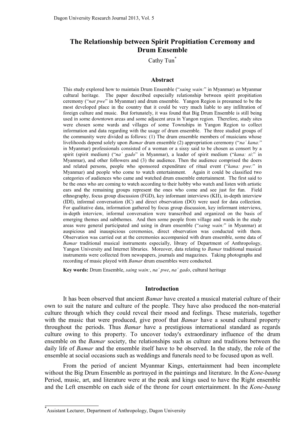 A Semantic Study of Taste-Related Words in the Myanmar Language