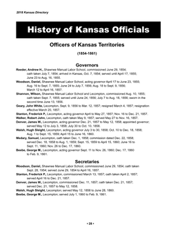 History of Kansas Officials