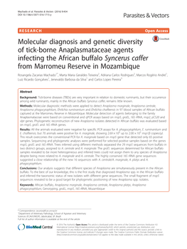 Molecular Diagnosis and Genetic Diversity of Tick-Borne