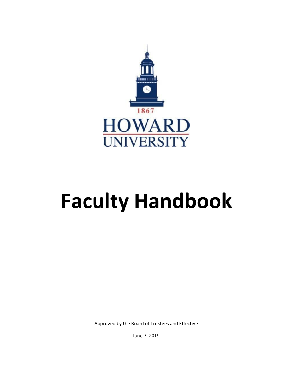 Howard University Faculty Handbook 2019 Final