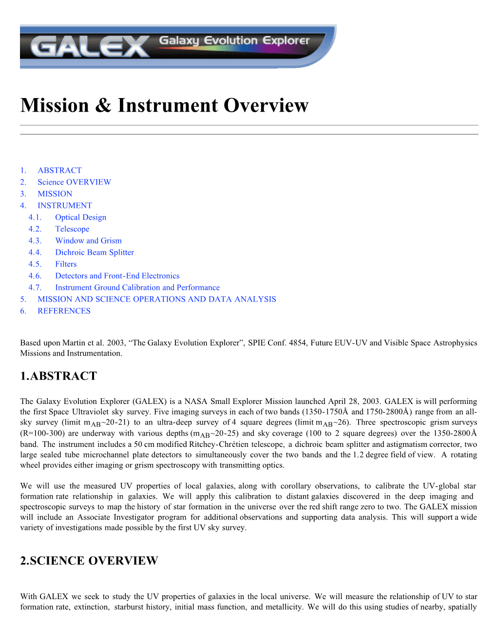 Mission & Instrument Overview