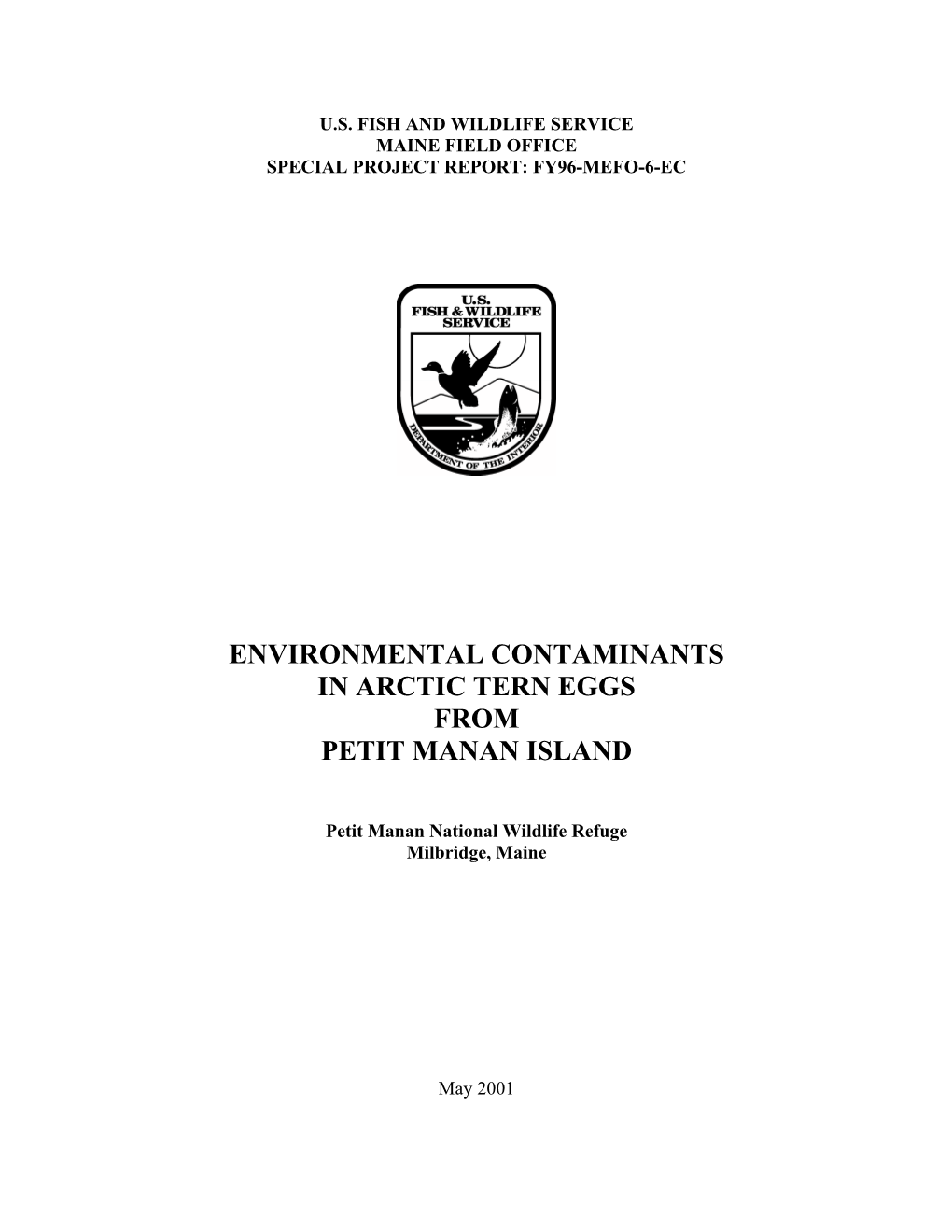 Environmental Contaminants in Arctic Tern Eggs from Petit Manan Island