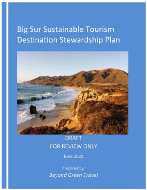 Big Sur Sustainable Tourism Destination Stewardship Plan