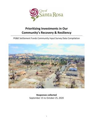Prioritizing Investments in Our Community's Recovery & Resiliency