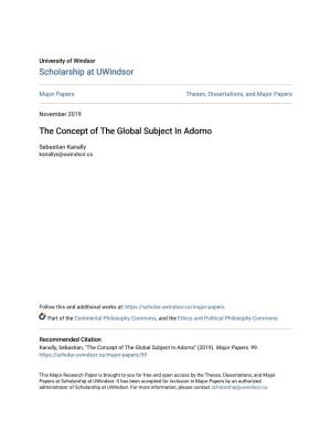 The Concept of the Global Subject in Adorno