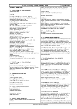 Radio 3 Listings for 10 – 16 May 2008 Page 1 Of