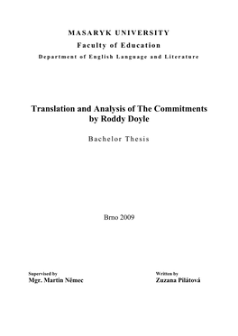 Translation and Analysis of the Commitments by Roddy Doyle