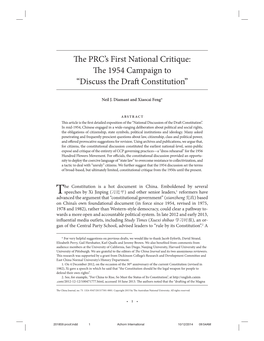 E PRC's First National Critique: E 1954 Campaign to “Discuss the Draft