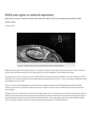 NASA Sets Sights on Asteroid Exploration : Nature News & Comment