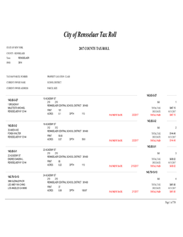 City of Rensselaer Tax Roll