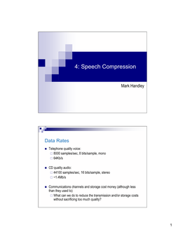4: Speech Compression