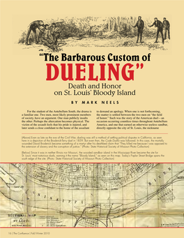 “Barbarous Custom of Dueling”: Death and Honor on St. Louis' Bloody