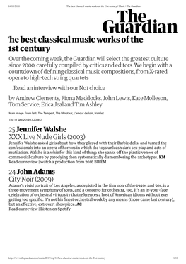 The Guardian's Best Classical Music Works of the 21St Century