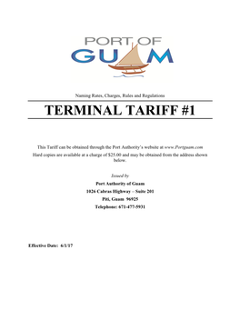 Terminal Tariff #1