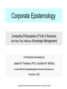 Corporate Epistemology