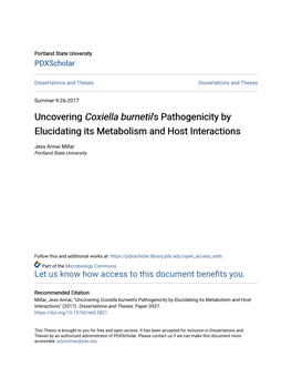 Uncovering Coxiella Burnetii's Pathogenicity by Elucidating Its Metabolism and Host Interactions
