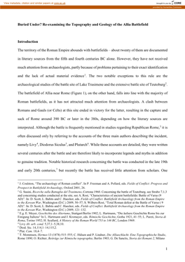 Re-Examining the Topography and Geology of the Allia Battlefield Introduction the Territory of the Roman Empire