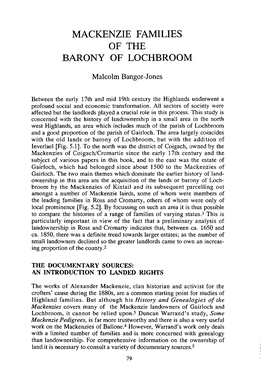 Mackenzie Families of the Barony of Lochbroom