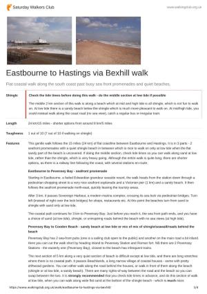 Eastbourne to Hastings Via Bexhill Walk
