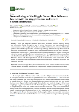 Neuroethology of the Waggle Dance: How Followers Interact with the Waggle Dancer and Detect Spatial Information