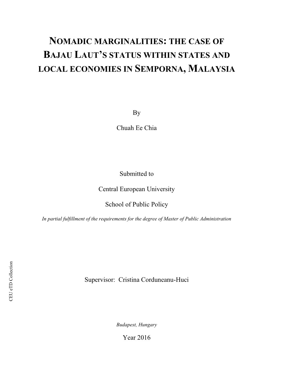 The Case of Bajau Laut's Status Within States And