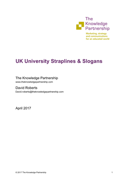 UK University Straplines & Slogans