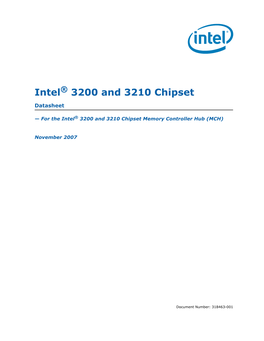 Intel(R) X38 Chipset External Design Specification