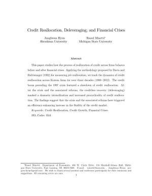 Credit Reallocation, Deleveraging, and Financial Crises