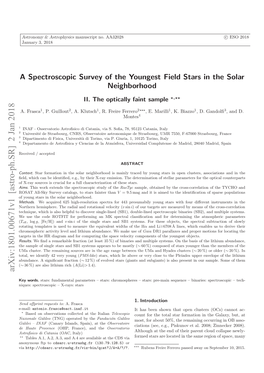 A Spectroscopic Survey of the Youngest Field Stars in the Solar Neighborhood. II. the Optically Faint Sample
