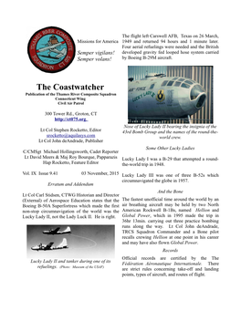 The Coastwatcher Publication of the Thames River Composite Squadron Connecticut Wing Civil Air Patrol