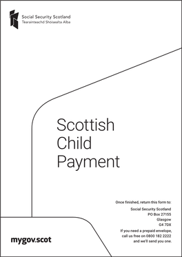 Scottish Child Payment Form (Single)