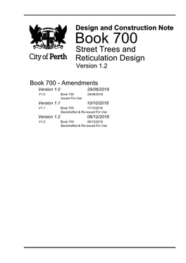 Book 700 Street Trees and Reticulation Design Version 1.2