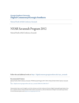 NYAR Savannah Program 2012 National Youth-At-Risk Conference, Savannah