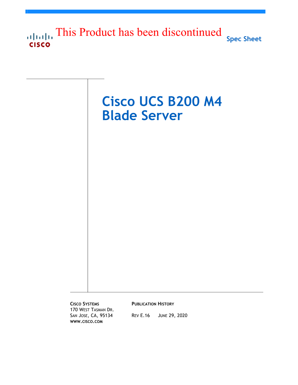 Cisco UCS B200 M4 Blade Server Spec Sheet - DocsLib